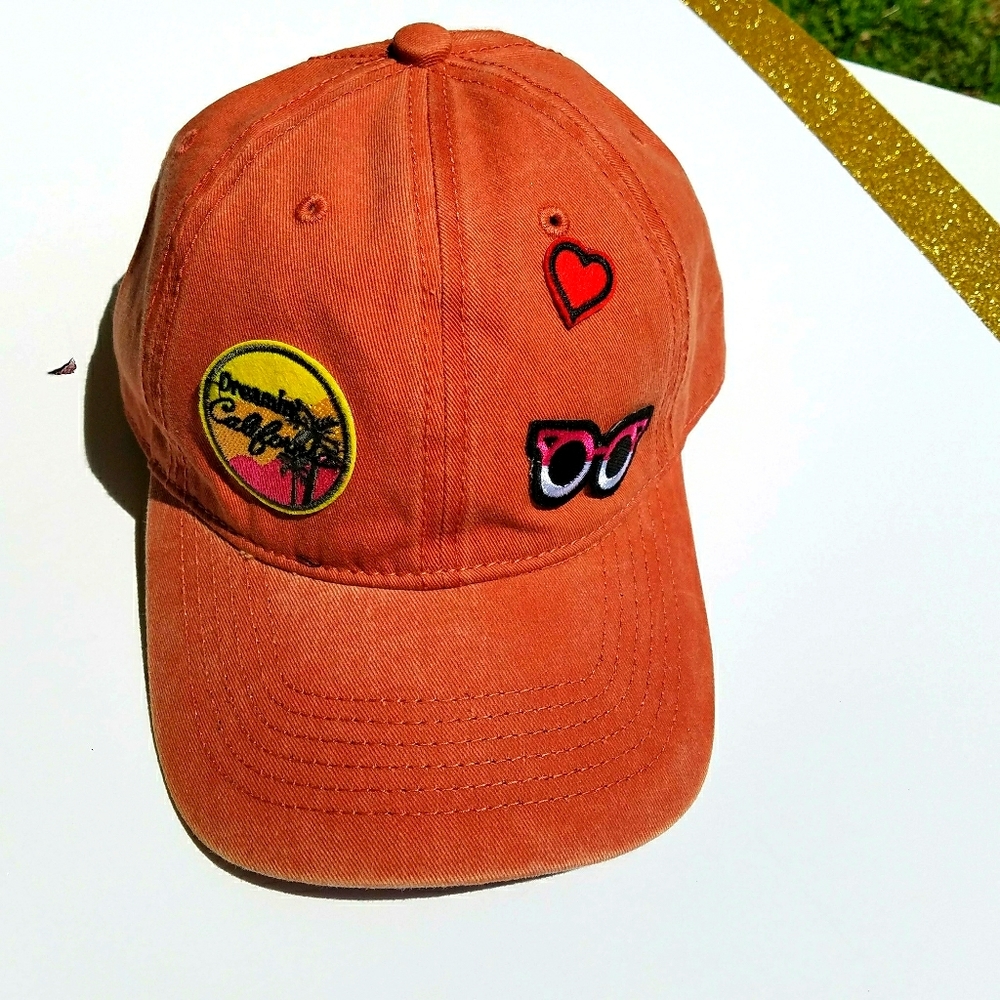 David abd young orange cap with patches